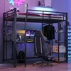 Łóżko na poddaszu Sweiko z drabinką 90x200cm, pojedyncze Podgląd zdjęcia produktu 1
