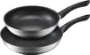 Two frying pans stacked on top of each other, photographed against a white background. Produktbild-Vorschau