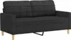 vidaXL 2-Sitzer-Sofa Schwarz 140 cm Stoff Produktbild-Vorschau 1