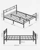 Diagrams of a black metal bed frame with dimensions indicated. Produktbild-Vorschau