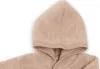 A close-up shot of the hood and shoulder area of a beige baby overall. Produktbild-Vorschau