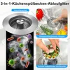 Sieb Spülbecken,3 in 1 Abflusssieb,304 Edelstahl Pop-Up Produktbild-Vorschau 5
