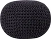A dark gray knitted pouf is shown against a white background. Produktbild-Vorschau