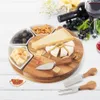Výsuvný tác na sýr s noži a keramickými talíři Náhled obrázku produktu 2