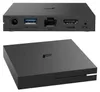 A top-down view of a black media streamer device and a close-up of its rear ports. Anteprima dell’immagine prodotto