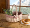 Einkaufskorb Karo Weide Textileinlage Landhaus-Stil Produktbild-Vorschau 5