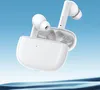 A pair of white wireless earbuds and their charging case are shown floating against a blue background with a water-like effect at the bottom. Náhled obrázku produktu