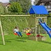 Záhradná hojdačka pre deti Červená Sedátko na lanách Náhľad obrázku produktu 5