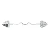 A chrome barbell with weights on a white background. Náhled obrázku produktu