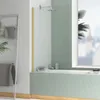 Pare baignoire Rabattable 80x140cm - Profilé Or Doré Brossé Voir les images du produit 6