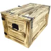 Dřevěná truhla 80 cm velká dřevěná truhla s kovovými Náhled obrázku produktu 12