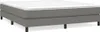 A grey bed frame with a white mattress topper, shown on a white background. Voir les images du produit