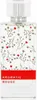A perfume bottle with a floral pattern and red band with text. Anteprima dell’immagine prodotto