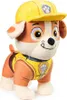 A plush toy dog wearing a yellow hard hat and a yellow vest. Produktbild-Vorschau