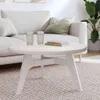 vidaXL Stolová deska kulatá bílá Ø80x3 cm Masivní Náhled obrázku produktu 2