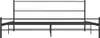 A black metal bed frame is shown from the front against a white background. Náhľad obrázku produktu
