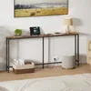 Schmale Konsole 180 cm mit Steckdosen & USB, Rustikales Braun Productafbeelding-voorbeeld