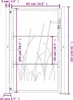 A diagram of a garden gate with dimensions indicated. Produktbild-Vorschau