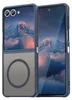 A blue flip phone case with a mountain landscape design and a magnetic ring is shown. Produktbild-Vorschau
