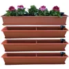 4er Blumenkasten Set Balkonkasten Pflanzkasten Terracotta Produktbild-Vorschau 1
