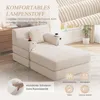 Divano letto MODFU rivestito in tessuto corduroy, divano Anteprima dell’immagine prodotto 3