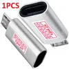 Silber - Adapter Micro USB auf USB C Typ-C Buchse wandelt Produktbild-Vorschau 1