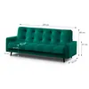 A diagram showing the dimensions of a green sofa. Produktbild-Vorschau
