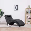 vidaXL Masážní lehátko s polštářem Black Faux Leather Náhled obrázku produktu 2