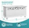 CASARIA® Coffre de Rangement Blanc avec Couvercle, Banc en Voir les images du produit 2