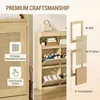 Schuhschrank Rattan, Schuhkipper Schmal, 20 Paar, Gelb | Produktbild-Vorschau 4