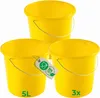 Novaliv 3 pezzi secchio 5L giallo con bilancia - Secchio Anteprima dell’immagine prodotto 5
