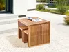 BELIANI Gartenhocker 2er Set Hellbraun Akazienholz Produktbild-Vorschau 4