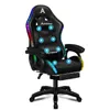 A black gaming chair with LED lights and massage features. Podgląd zdjęcia produktu
