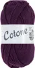 A ball of purple yarn with a label. Produktbild-Vorschau