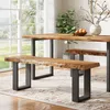 Banc d'entrée en bois massif Wanbor, 120 cm, style Voir les images du produit 4