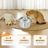 Katzenbrunnen Edelstahl, 3L Blumen-Wasserfall Design mit Produktbild-Vorschau 3