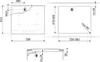 Technical drawing of a cooktop with dimensions and installation guidelines. Produktbild-Vorschau