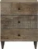 vidaXL Nachttisch Hellgrau 50x33x60 cm Massivholz Mango Produktbild-Vorschau 1