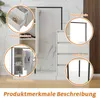 A white wardrobe set with drawers and a hanging rail, shown with close-up details of its features. Anteprima dell’immagine prodotto