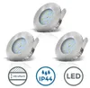 3x LED reflektor wpuszczany ultrapłaski łazienkowy IP44 Podgląd zdjęcia produktu 2