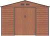A front view of a wooden shed with double doors. Podgląd zdjęcia produktu