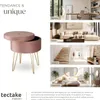 Tabouret avec coffre de rangement aspect velours Voir les images du produit 7