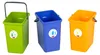 Three recycling bins in different colors. Podgląd zdjęcia produktu