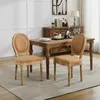 Set van 2 linnen eetkamerstoelen met een ovale rugleuning Productafbeelding-voorbeeld 2