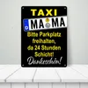 Taxi Mama Metallschild XL in 21x28 cm in Schwarz-Gelb zum Produktbild-Vorschau 3