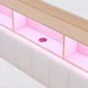 Merax Čalúnená posteľ s baldachýnom 140x200 cm s LED Náhľad obrázku produktu 11