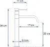 A technical drawing of a faucet with dimensions indicated. Anteprima dell’immagine prodotto