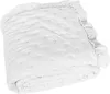 A folded white blanket with a ruffled edge and a subtle floral pattern. Náhled obrázku produktu