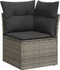 vidaXL 10-tlg. Garten-Sofagarnitur mit Kissen Grau Poly Produktbild-Vorschau 5