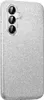 A close-up view of a silver glitter phone case. Voir les images du produit